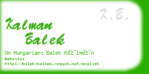 kalman balek business card